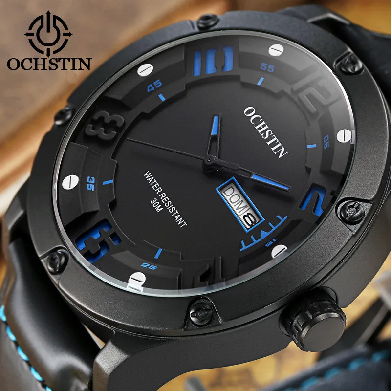 Top Luxury Brand OCHSTIN Men Leather Watches Men's Quartz Clock Man Fashion Waterproof Watch Sport Army Military Wrist Watch 
Top Luxury Brand OCHSTIN Men Leather Watches Men's Quartz Clock Man Fashion Waterproof Watch Sport Army Military Wrist Watch