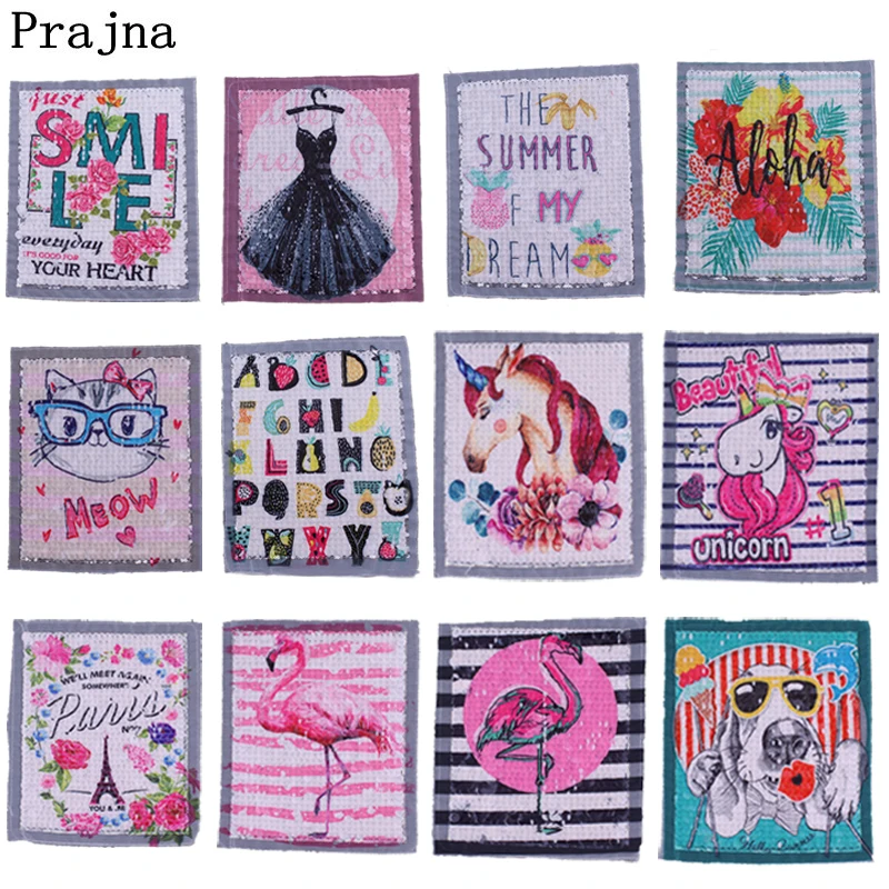 Prajna Unicorn Flower Embroidered Sequins Patch Flamingo Letter Sewing On Patches Stickers On Clothes Gilrs Diy Accessories F
Prajna Unicorn Flower Embroidered Sequins Patch Flamingo Letter Sewing On Patches Stickers On Clothes Gilrs Diy Accessories F