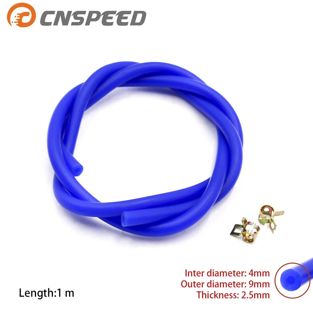 

CNSPEED New Silicone Vacuum Hose /Tube Silicone Pipe ID:4mm OD:9mm Include Clamp YC100569