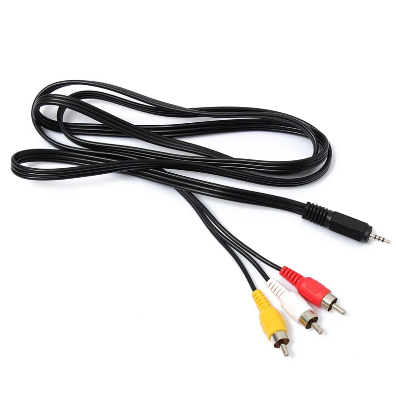 

New 5ft/1.5m 2.5mm Jack Male Plug To 3 RCA Male Phono Audio Video AV Out Cable 4 Pole TV Lead