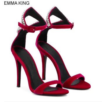 EMMA KING 2018 Hot Sell New Crystals Wedding Lady Shoes Summer Open Toes Women Sandals Sexy Party Buckle Strap Flock High Heels
EMMA KING 2018 Hot Sell New Crystals Wedding Lady Shoes Summer Open Toes Women Sandals Sexy Party Buckle Strap Flock High Heels