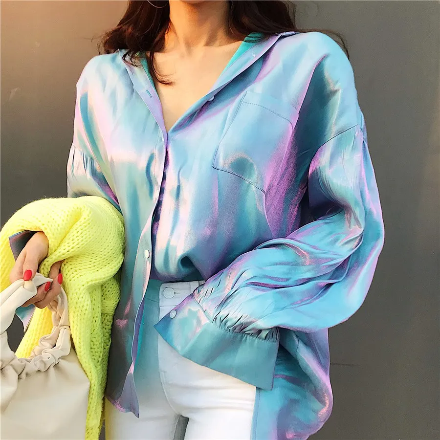 Fashion Korean Chic Gradient Shirt Office Lady Turn-Down Collar Elegant Long Sleeve Blouses Women Tops 2019 Harajuku Kimono
Fashion Korean Chic Gradient Shirt Office Lady Turn-Down Collar Elegant Long Sleeve Blouses Women Tops 2019 Harajuku Kimono
