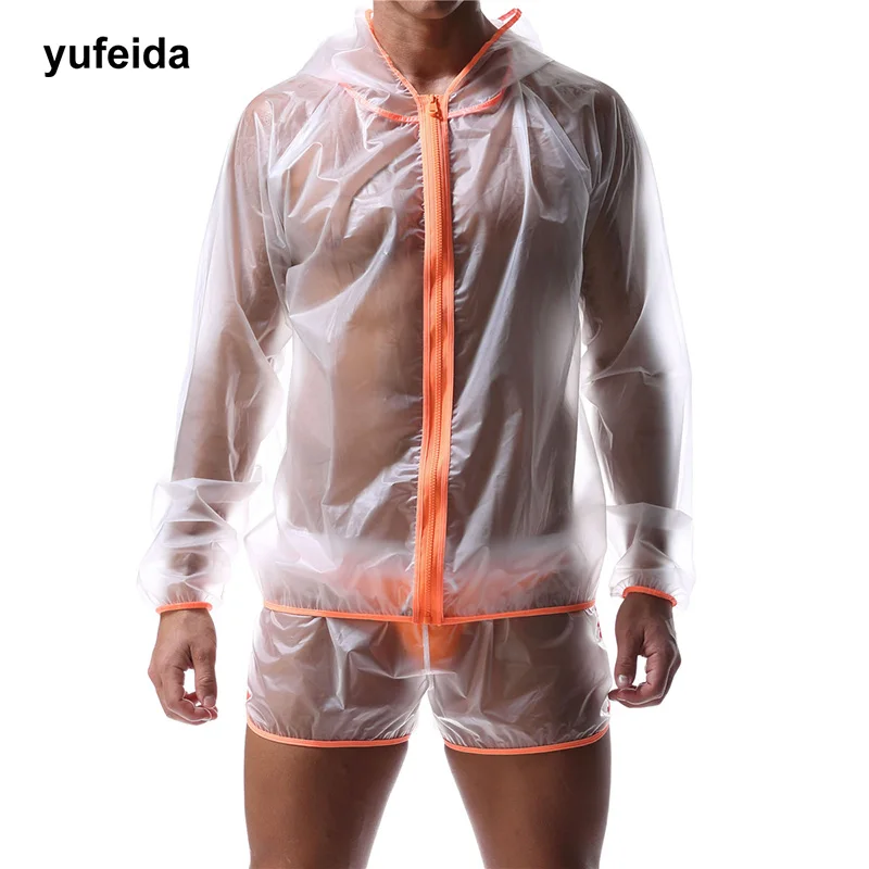 New Fashion Sexy Men's Clothes Sets Waterproof Hooded Transparent Long Sleeve Tops+Shorts Outfits Suit Male Clubwear Dancewear
New Fashion Sexy Men's Clothes Sets Waterproof Hooded Transparent Long Sleeve Tops+Shorts Outfits Suit Male Clubwear Dancewear