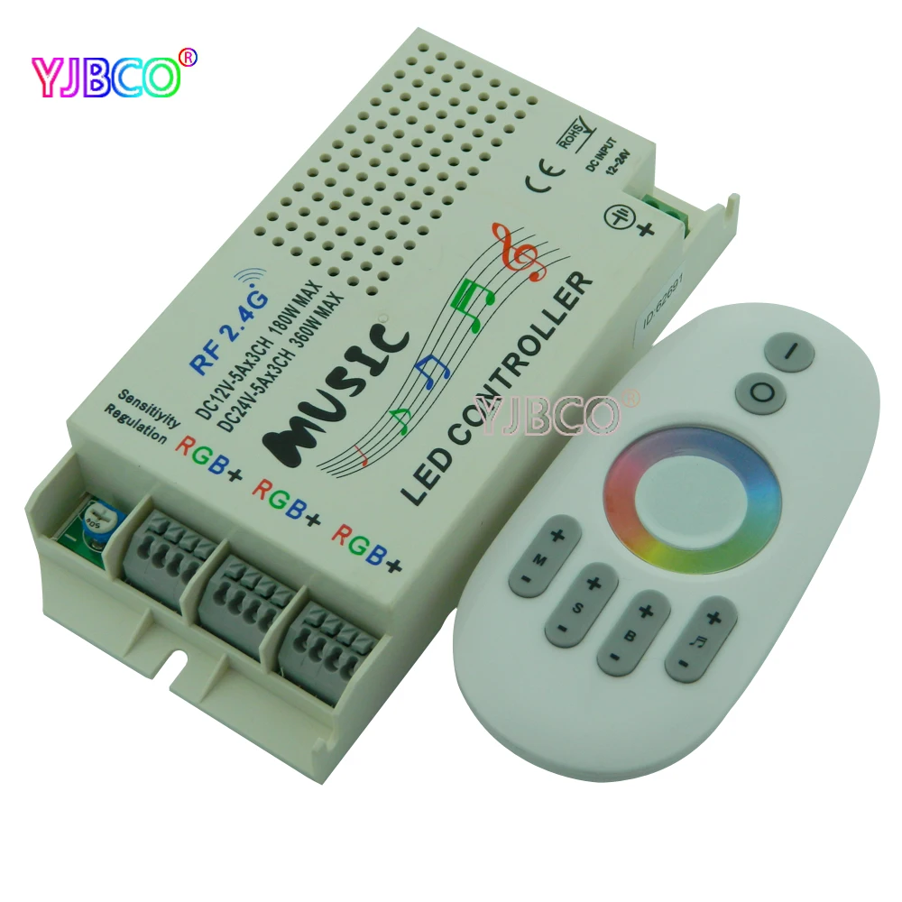 2.4G music RGB controller DC 12V-24V Led Control Music Conductor&Wireless Remote For 5050 3528 3014 RGB Led Strip light
2.4G music RGB controller DC 12V-24V Led Control Music Conductor&Wireless Remote For 5050 3528 3014 RGB Led Strip light