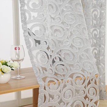 Luxury European Jacquard Sheer Curtains 3 Colors Window Tulle Curtains For Living Room Pteris Tulle For Bedroom Balcony WP051&2 
Luxury European Jacquard Sheer Curtains 3 Colors Window Tulle Curtains For Living Room Pteris Tulle For Bedroom Balcony WP051&2