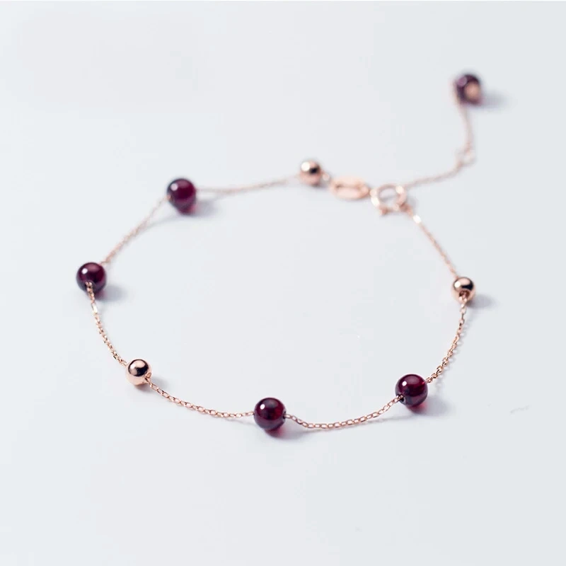 Genuine Silver Bracelet 925 Rose Gold Chain Bracelets for Women Girl Female Garnet Charms Bracelet Beads Jewelry Gift S2026
Genuine Silver Bracelet 925 Rose Gold Chain Bracelets for Women Girl Female Garnet Charms Bracelet Beads Jewelry Gift S2026