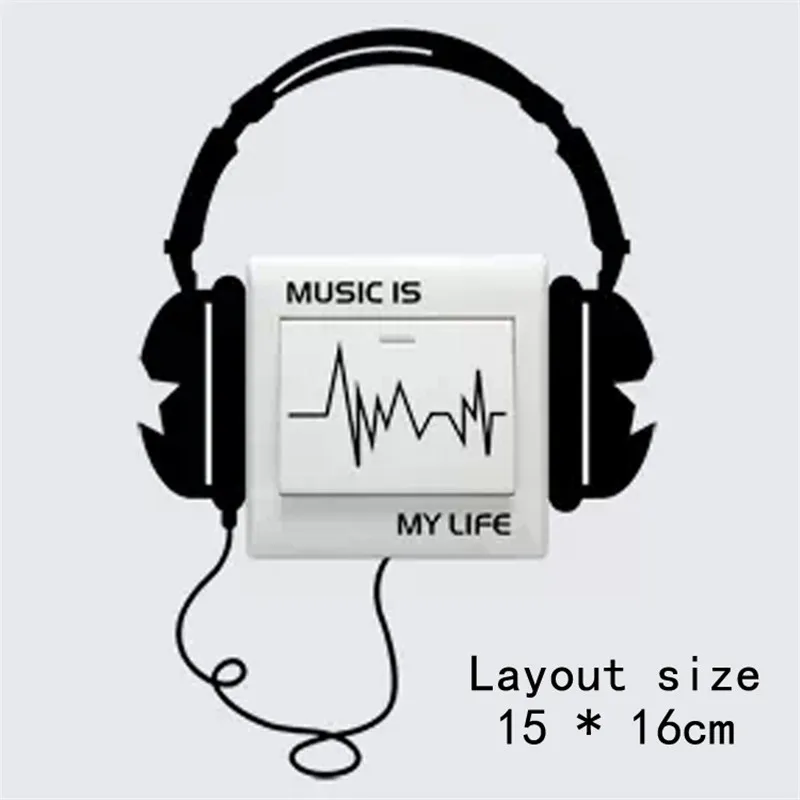 Dropshipping Headset Switch Sticker Window Stickers Wall Sticker Music Headphones Art Decal DIY Home Decor Socket Decoration
Dropshipping Headset Switch Sticker Window Stickers Wall Sticker Music Headphones Art Decal DIY Home Decor Socket Decoration