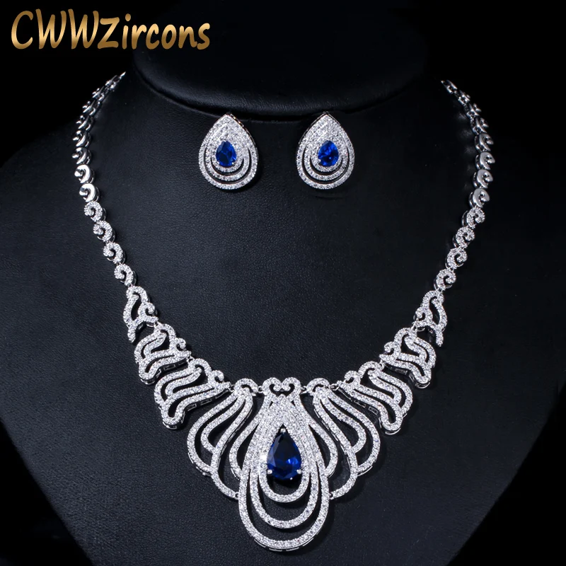 CWWZircons Royal Blue CZ Crystal Round Dinner Party Necklace Earrings Jewelry Sets for Wedding Bridal Dress Accessories T333
CWWZircons Royal Blue CZ Crystal Round Dinner Party Necklace Earrings Jewelry Sets for Wedding Bridal Dress Accessories T333