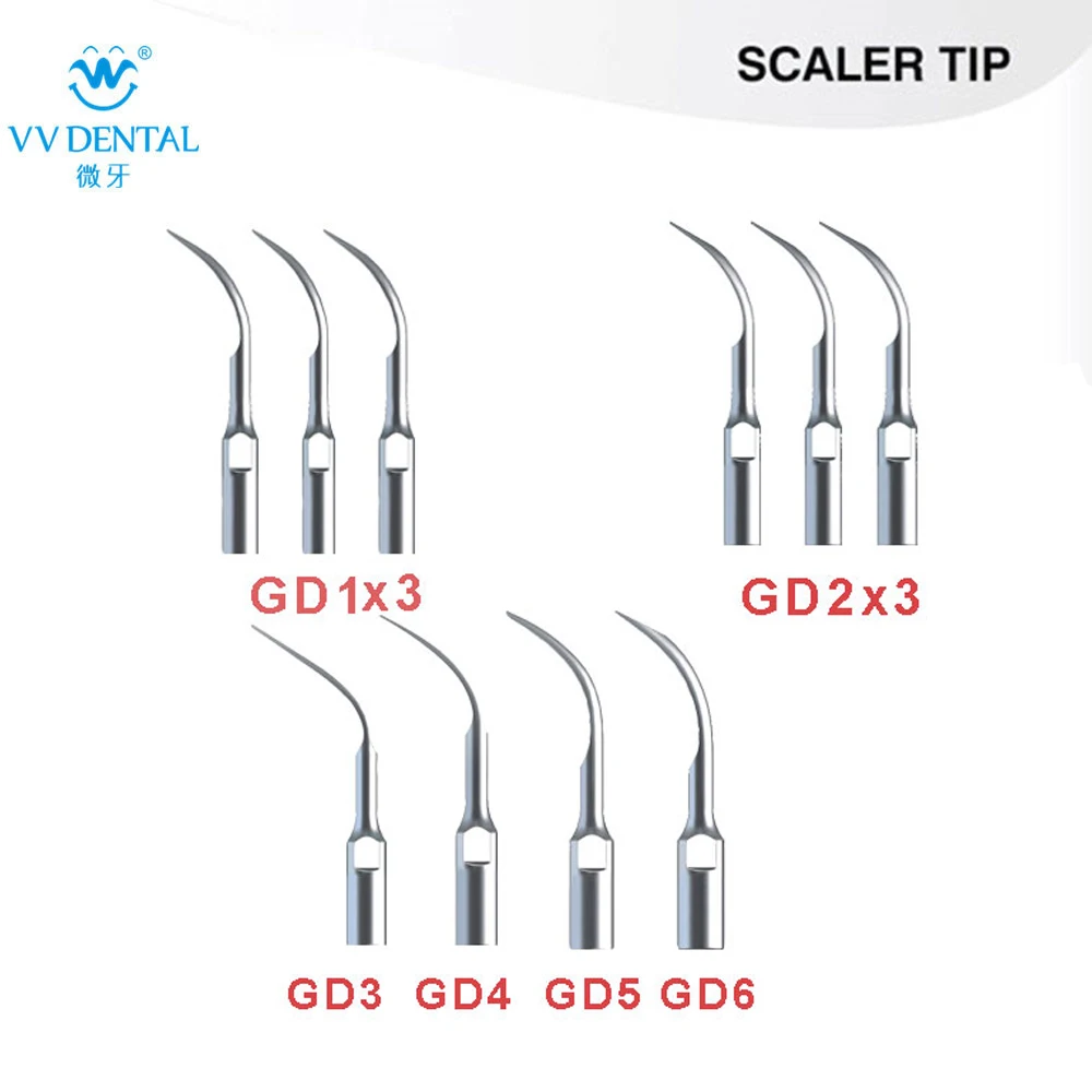 6Pcs Ultrasonic Dental Scaler tips 3XGD1 3XGD2 GD3 GD4 GD5 GD6 Compatible With SATELEC/DTE/GNATUS Teeth Whitening Equipment
6Pcs Ultrasonic Dental Scaler tips 3XGD1 3XGD2 GD3 GD4 GD5 GD6 Compatible With SATELEC/DTE/GNATUS Teeth Whitening Equipment