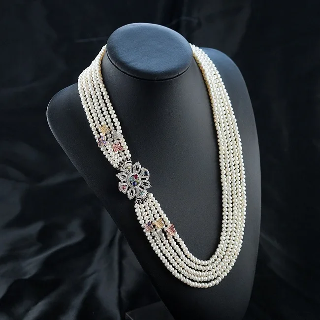 New 5 Strands Natural Pearl Necklace Silver Plated Clasp With Zircon Butterfly Fashion Multistrands Nekclaces Real Pearl
New 5 Strands Natural Pearl Necklace Silver Plated Clasp With Zircon Butterfly Fashion Multistrands Nekclaces Real Pearl