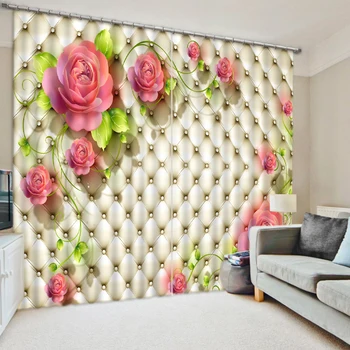 Curtains Decoration European 3D Curtains For Living room Blackout soft rose curtains
Curtains Decoration European 3D Curtains For Living room Blackout soft rose curtains