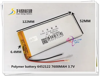 7.4V 7600mAH 6452122 Polymer lithium ion / Li-ion battery for tablet pc POWER BANK E-BOOK DVD MP5
7.4V 7600mAH 6452122 Polymer lithium ion / Li-ion battery for tablet pc POWER BANK E-BOOK DVD MP5