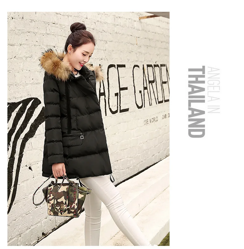 Woman Jacket Winter Parka Pink Coats Padded Long Winter Coat Women Hooded Long Jackets 2018 Korean Ladies Clothing LZ985 (26)
