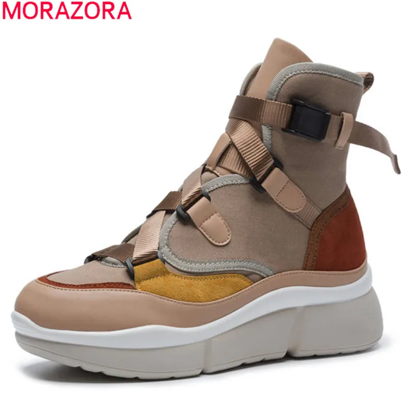 MORAZORA 2018 newest ankle boots for women cow suede leather platform boots sneakers casual ladies boots fashion flat shoes
MORAZORA 2018 newest ankle boots for women cow suede leather platform boots sneakers casual ladies boots fashion flat shoes