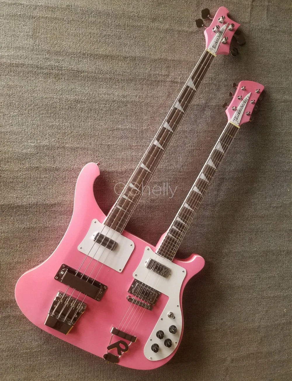 top quality QShelly custom pink RK double neck Rick 4/6 strings 4003 triangle inlay electric bass guitar musical instrument shop
top quality QShelly custom pink RK double neck Rick 4/6 strings 4003 triangle inlay electric bass guitar musical instrument shop