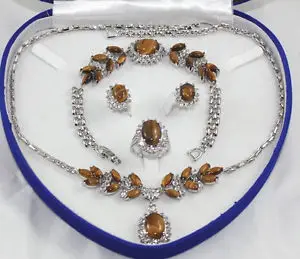 Free shipping Rare 18K White Gold GP Inlay Tiger's Eye Necklace Bracelet Earring Ring No box A set (30%)
Free shipping Rare 18K White Gold GP Inlay Tiger's Eye Necklace Bracelet Earring Ring No box A set (30%)
