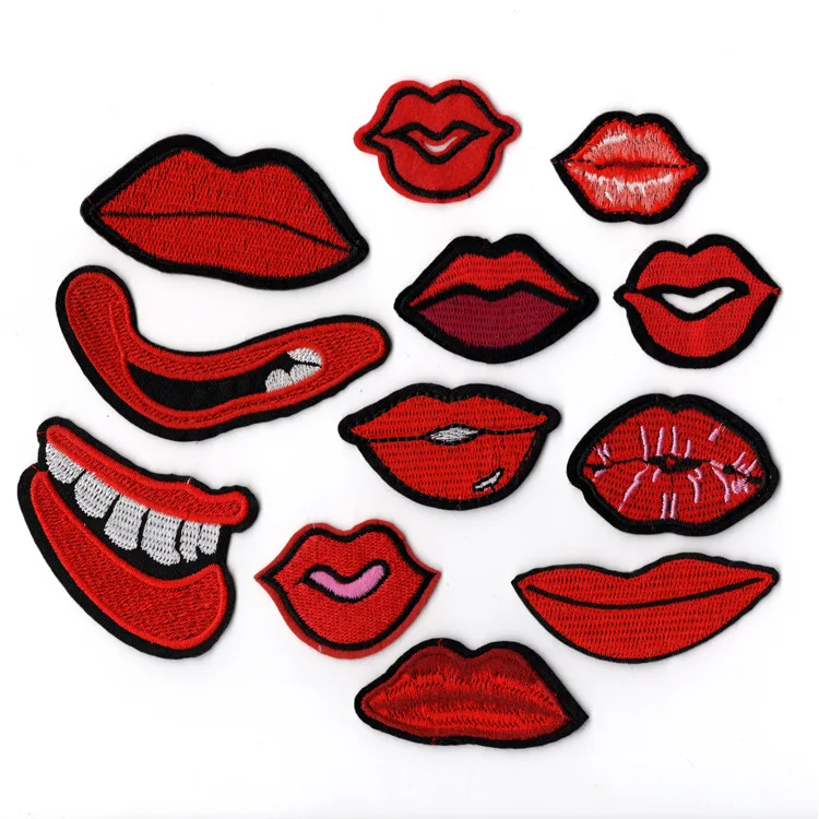 12pcs/set mouth Iron on Patches for Clothes Jean Jackets Embroidery Patch Stickers Clothing Applique Decoration Fabrics Badge
12pcs/set mouth Iron on Patches for Clothes Jean Jackets Embroidery Patch Stickers Clothing Applique Decoration Fabrics Badge