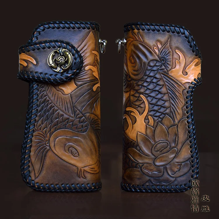 OLG.YAT handmade wallet women Pouches purse leather wallet bag long hasp Pouches cowhide handbag womens Fish retro
OLG.YAT handmade wallet women Pouches purse leather wallet bag long hasp Pouches cowhide handbag womens Fish retro