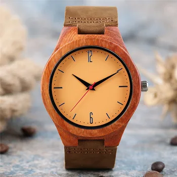 High Quality Fashion Red Sandalwood Design Case Men's Quartz Wristwatch Genuine Leather Band Casual Simple Male Watch Best Gift
High Quality Fashion Red Sandalwood Design Case Men's Quartz Wristwatch Genuine Leather Band Casual Simple Male Watch Best Gift