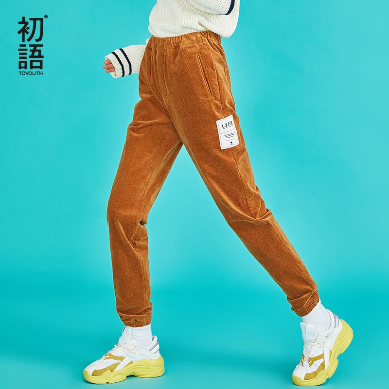 Toyouth New Autumn Vinage Patch Corduroy Pants Women Embroidery Casual Elastic Waist Trousers Loose Pleated Pants Pantalon Mujer
Toyouth New Autumn Vinage Patch Corduroy Pants Women Embroidery Casual Elastic Waist Trousers Loose Pleated Pants Pantalon Mujer
