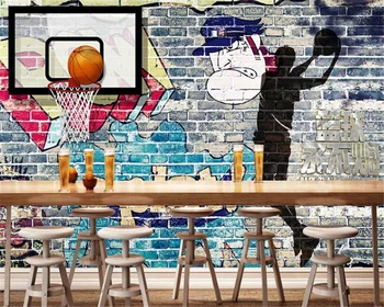 beibehang Vinyl wall Customized basketball never put out graffiti brick wall American decorative mural wall paper for kids room
beibehang Vinyl wall Customized basketball never put out graffiti brick wall American decorative mural wall paper for kids room