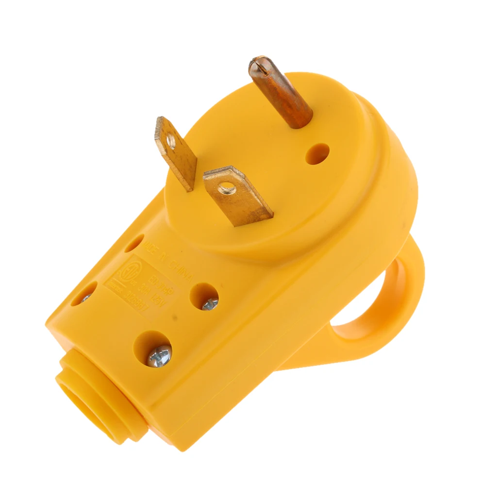 125V 30A Male Plug RV Replacement 10AWG/3C Connector ABS + Copper For RV Boat Camper Motorhome Etc Waterproof Rubber Seal 125V 30A Male Plug RV Replacement 10AWG/3C Connector ABS + Copper For RV Boat Camper Motorhome Etc Waterproof Rubber Seal