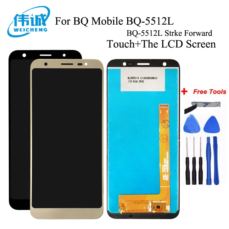 WEICHENG For BQ-5512L STRIKE FORWARD LCD Display Touch Screen Digitizer Replacement For BQ 5512L Phone Parts+Free Tools
WEICHENG For BQ-5512L STRIKE FORWARD LCD Display Touch Screen Digitizer Replacement For BQ 5512L Phone Parts+Free Tools