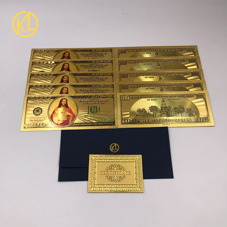 24k Gold Banknotes Gold Plated USA 100 Dollars World Fake Money Collections Currency USD Foil Bills 10pcs/lot
24k Gold Banknotes Gold Plated USA 100 Dollars World Fake Money Collections Currency USD Foil Bills 10pcs/lot