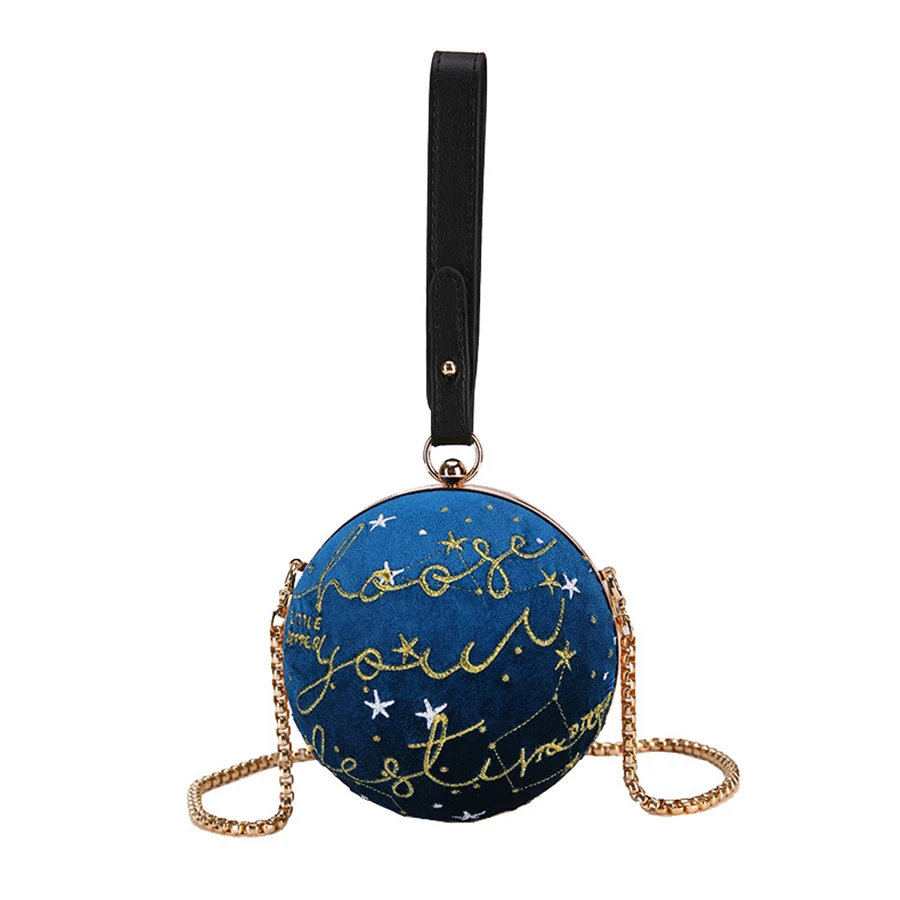 Personality Mini Woolen Embroidered Handbag Women Chain Shoulder Messenger Bag Starry Sky Evening Bag Cute Wrist Small Round Bag
Personality Mini Woolen Embroidered Handbag Women Chain Shoulder Messenger Bag Starry Sky Evening Bag Cute Wrist Small Round Bag