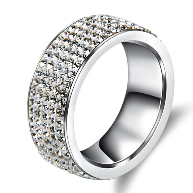 5 Row Lines Clear Crystal Jewelry Fashion Stainless Steel Engagement Rings Size 7 8 9 10 11
5 Row Lines Clear Crystal Jewelry Fashion Stainless Steel Engagement Rings Size 7 8 9 10 11