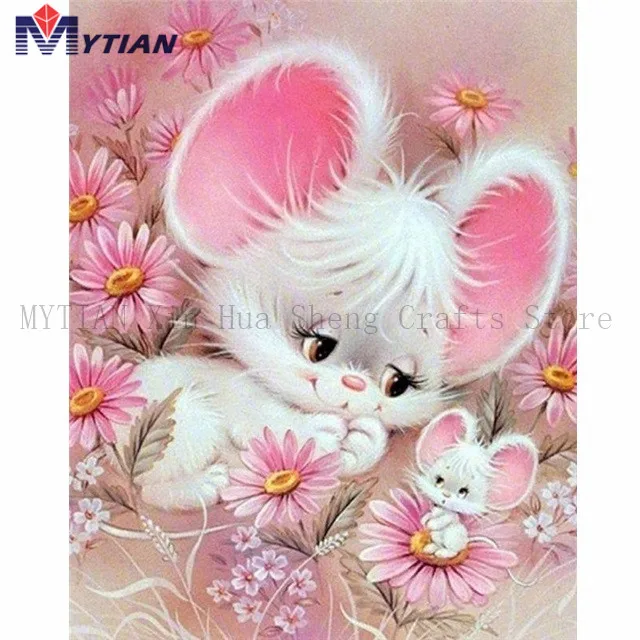 18101517 MYTIAN 5D Diamond Painting,Vintage Inspired Sweet Little Mice,Mouse,DIY Diamond Embroidery Art Kit,Home Decor Handmade Sticker