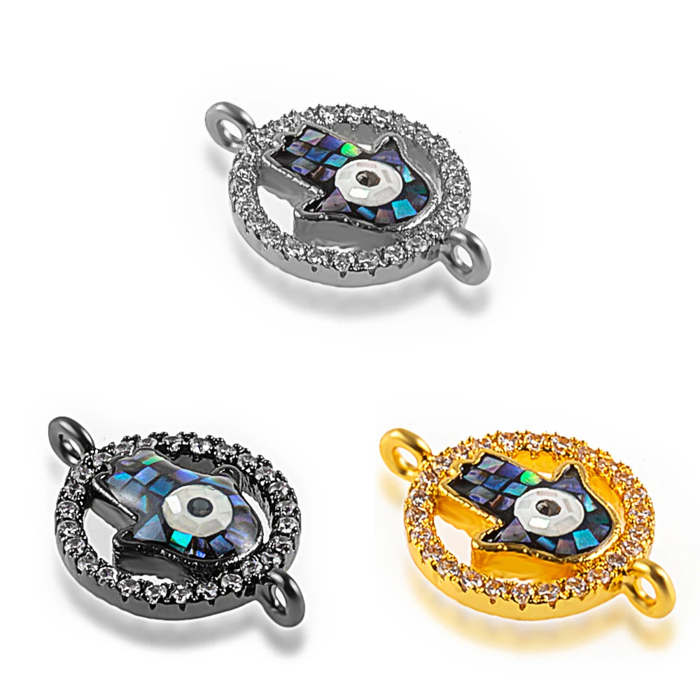 Jewelry Charms CZ Zircon Palm Eyes Copper Metal DIY Beads for Making Bracelet Wholesale | Украшения и аксессуары
