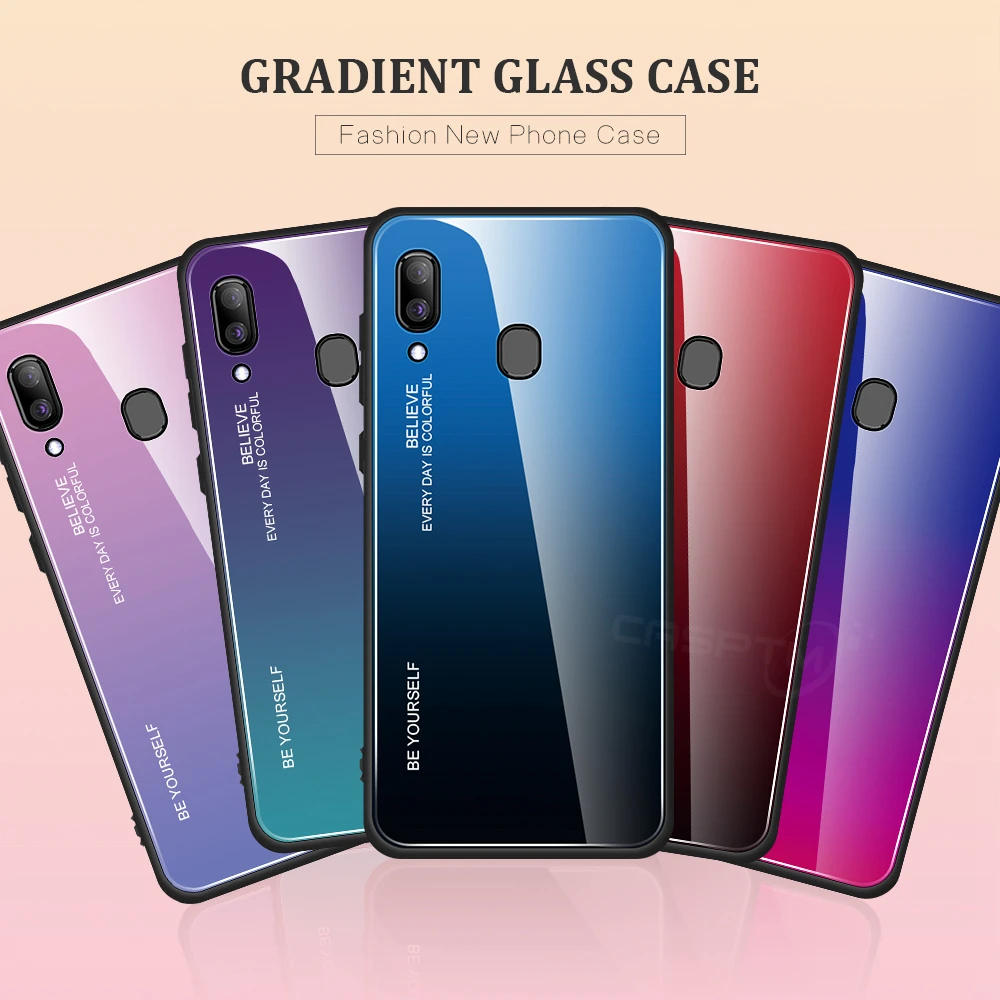 For Samsung Galaxy A50 A30 Case Hard Tempered Glass Fashion Gradient Protective Back Cover Case for Samsung M10 M20 Phone Shell
For Samsung Galaxy A50 A30 Case Hard Tempered Glass Fashion Gradient Protective Back Cover Case for Samsung M10 M20 Phone Shell