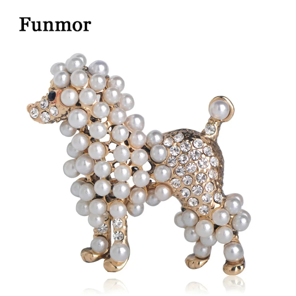 Funmor Full Imitation Pearls Animal Brooch Pins Gold Color Lovely Dog Crystal Brooches For Child Women Gift Clothes Decoration
Funmor Full Imitation Pearls Animal Brooch Pins Gold Color Lovely Dog Crystal Brooches For Child Women Gift Clothes Decoration