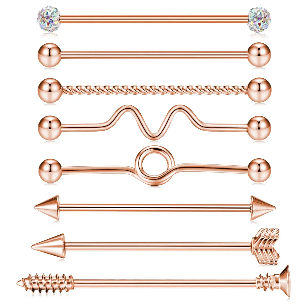 GAGABODY 14G Surgical Steel Industrial Barbell for Women Men Cartilage Earring Body Piercing Jewelry 38mm Rose Gold
GAGABODY 14G Surgical Steel Industrial Barbell for Women Men Cartilage Earring Body Piercing Jewelry 38mm Rose Gold