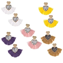 Hipérbole Borla Longo do vintage Feitos À Mão Anéis de Orelha Para As Mulheres Maxi Étnica Grande Padrão Cobra Cáqui Coração Brincos Moda Jóias(China)