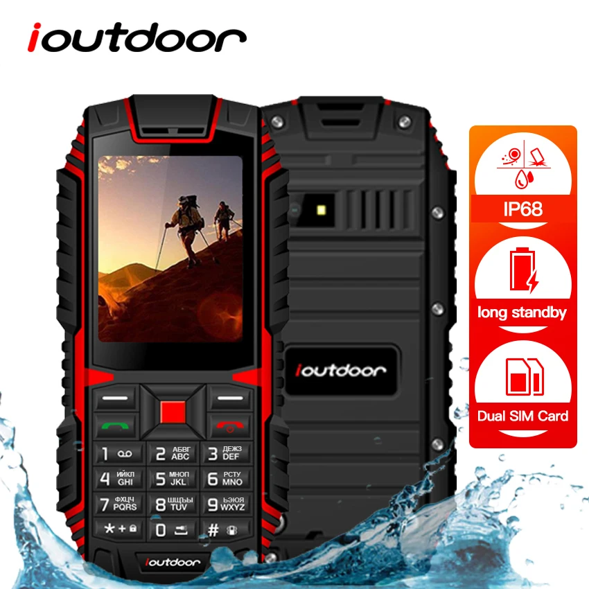 

XGODY ioutdoor T1 2G Feature Phone IP68 Shockproof cep telefonu 2.4''128M+32M GSM 2MP Back Camera FM Telefon Celular 2G 2100mAh