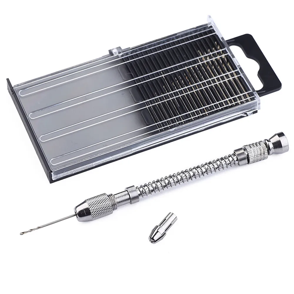 Tool Sets Setss Micro Mini Hand Drill with Chuck 20pcs 0.3-1.6mm Straight Shank Twist Drill Bits Car Herramientas Ferramenta
Tool Sets Setss Micro Mini Hand Drill with Chuck 20pcs 0.3-1.6mm Straight Shank Twist Drill Bits Car Herramientas Ferramenta