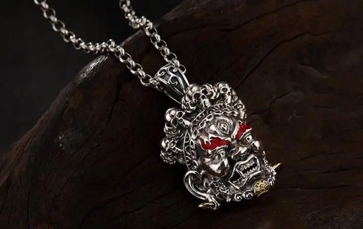 Sterling S925 925 silver charm Black Jambhala Pendant necklace
