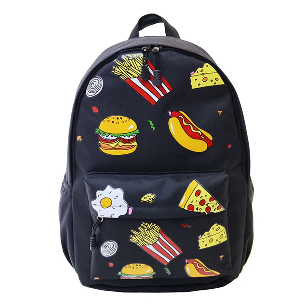 Fashion unisex shoulder canvas backpack hamburger bag canvas backpack black girl student bag pattern color random
Fashion unisex shoulder canvas backpack hamburger bag canvas backpack black girl student bag pattern color random