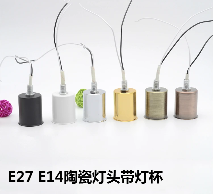E14 E27 ceramic Lamp Base with metal cupceramic refractory small screw lampholder ceiling lamp wall lamp pendant DIY Accessories
E14 E27 ceramic Lamp Base with metal cupceramic refractory small screw lampholder ceiling lamp wall lamp pendant DIY Accessories