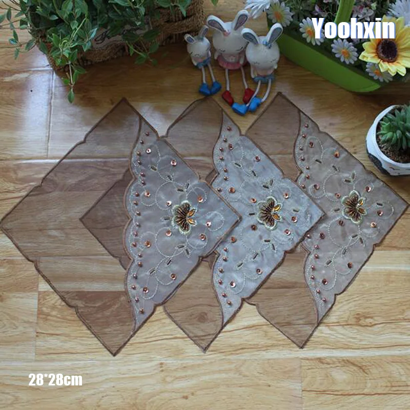 Luxury brown Lace sequin embroidery table place mat dish pad Cloth plate placemat cup mug tablecloth tea coaster doily kitchen
Luxury brown Lace sequin embroidery table place mat dish pad Cloth plate placemat cup mug tablecloth tea coaster doily kitchen