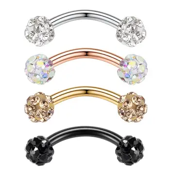 GAGABODY 16G 8mm Eyebrow Barbell Ring 316L Surgical Steel Daith Rook Piercing Set Sparkles Curved Barbell
GAGABODY 16G 8mm Eyebrow Barbell Ring 316L Surgical Steel Daith Rook Piercing Set Sparkles Curved Barbell
