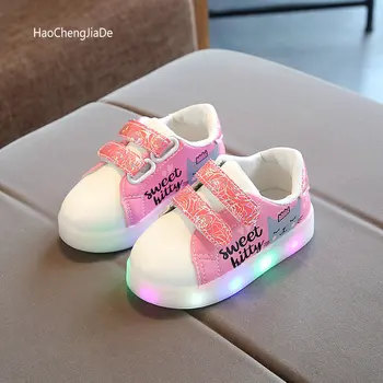 New Spring Autumn Children's Glowing Sneakers Lovely Sweet Kitty Kids Shoes With LED Light Casual Shoes Girls Boys Sports Shoes
New Spring Autumn Children's Glowing Sneakers Lovely Sweet Kitty Kids Shoes With LED Light Casual Shoes Girls Boys Sports Shoes