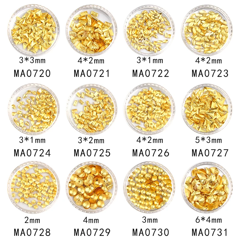 100pcs/bottle Golden 3D Metal Nail Charm Sticker Round Square Triangle Shape Nail Stud Nail Jewelry Beauty Salon Supply
100pcs/bottle Golden 3D Metal Nail Charm Sticker Round Square Triangle Shape Nail Stud Nail Jewelry Beauty Salon Supply