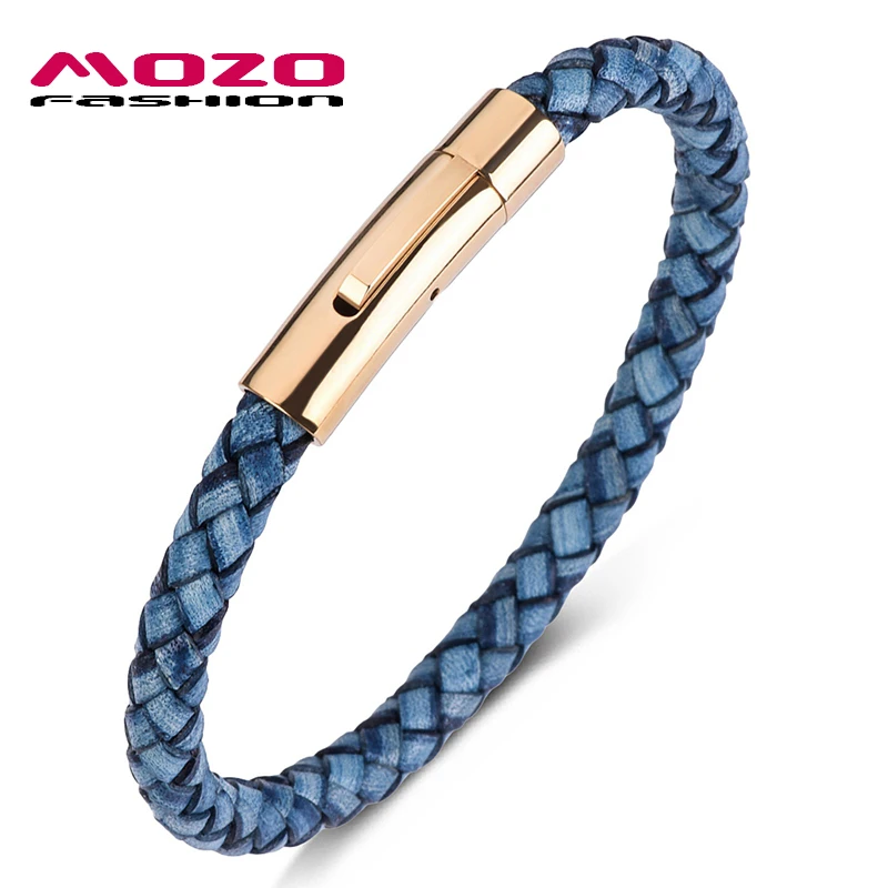 MOZO FASHION HOT Sale Men Bracelet Retro Blue Leather Bracelet Stainless Steel Gold Snap button Bracelets Women Jewelry PS1067
MOZO FASHION HOT Sale Men Bracelet Retro Blue Leather Bracelet Stainless Steel Gold Snap button Bracelets Women Jewelry PS1067
