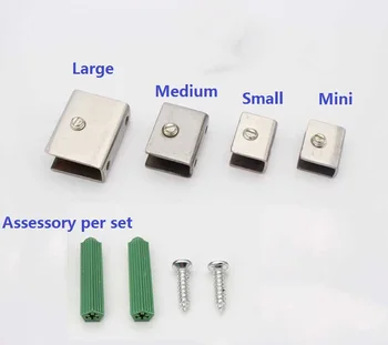 4PCS/LOT Square Design Stainless Steel 4-7MM/7-9mm/10-12mm/11-13mm Glass Shelf Brackets Clamps Clips Support With Screws
4PCS/LOT Square Design Stainless Steel 4-7MM/7-9mm/10-12mm/11-13mm Glass Shelf Brackets Clamps Clips Support With Screws