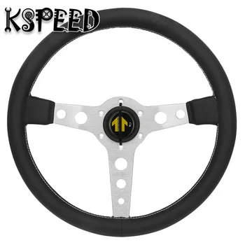 Universal 14" inch Flat Bottom Racing Car Steering Wheel 350mm NOB Classic Leather Steering Wheel
Universal 14" inch Flat Bottom Racing Car Steering Wheel 350mm NOB Classic Leather Steering Wheel