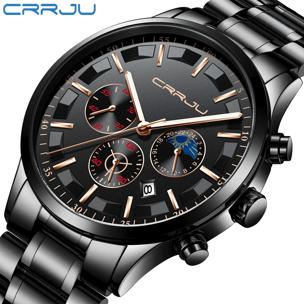 2019 Top Luxury Brand CRRJU Men's Fashion Business Quartz Watch Men Sport Full Steel Waterproof Black Clock Relogio Masculino
2019 Top Luxury Brand CRRJU Men's Fashion Business Quartz Watch Men Sport Full Steel Waterproof Black Clock Relogio Masculino