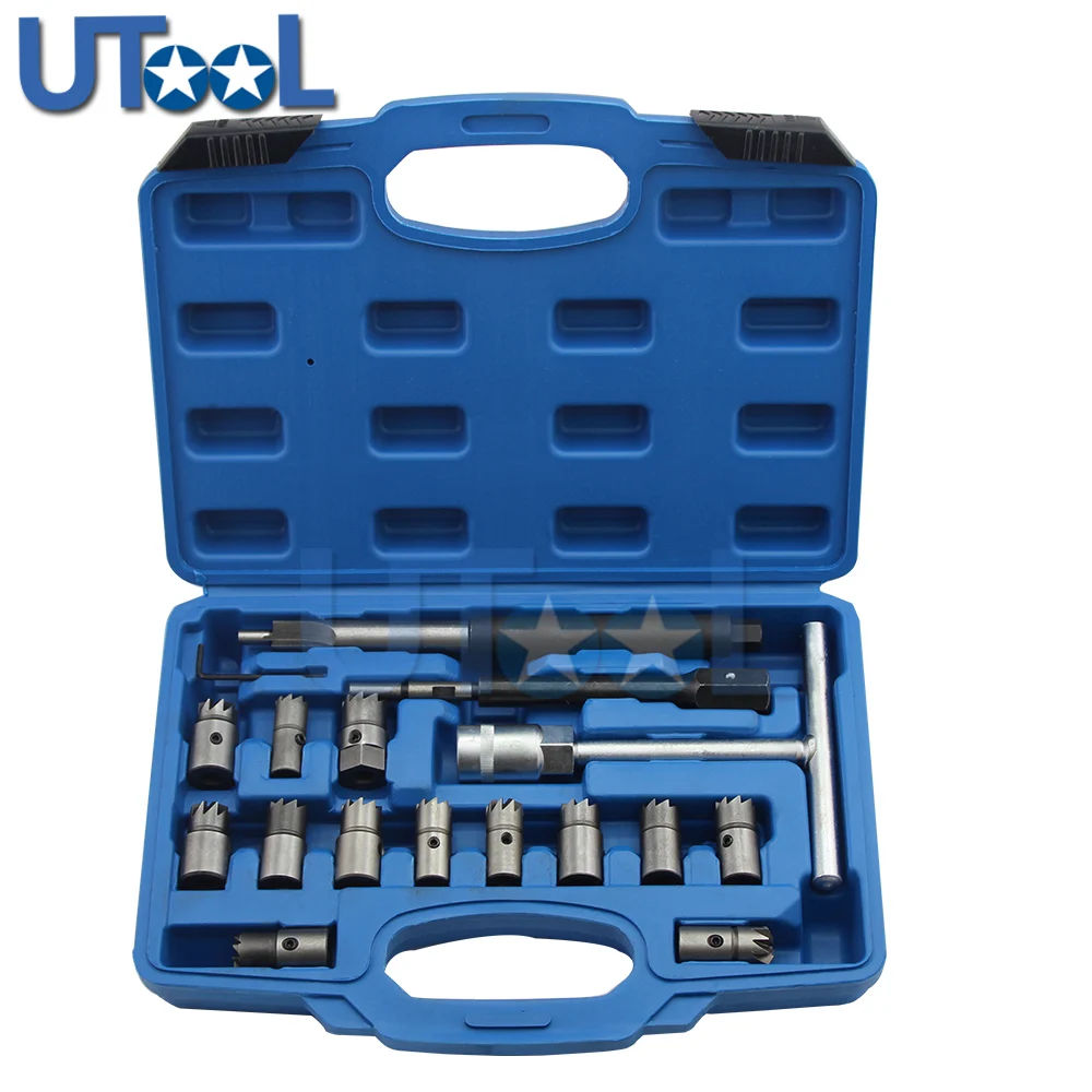17 PCS Diesel Injector Cleaner Clean Carbon Remover Seat Cutter Cutting Tool Set
17 PCS Diesel Injector Cleaner Clean Carbon Remover Seat Cutter Cutting Tool Set